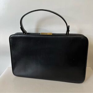 Vintage Prestige Black Handbag Pocketbook Kisslock Coin Purse